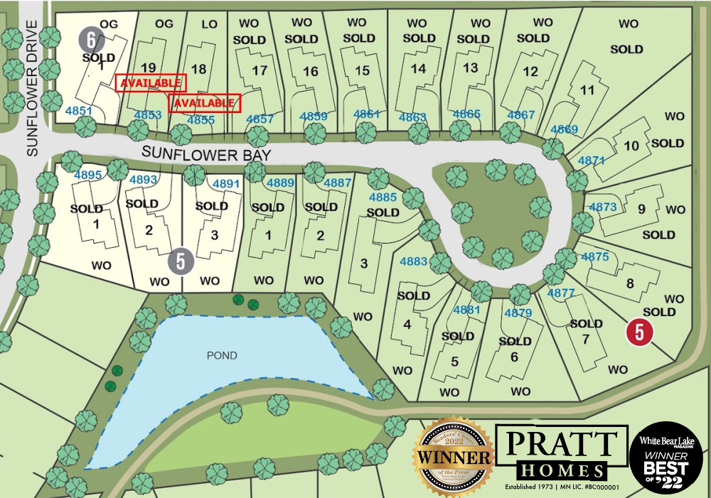 Available lots for sale at Twenty-One Oaks in Woodbury