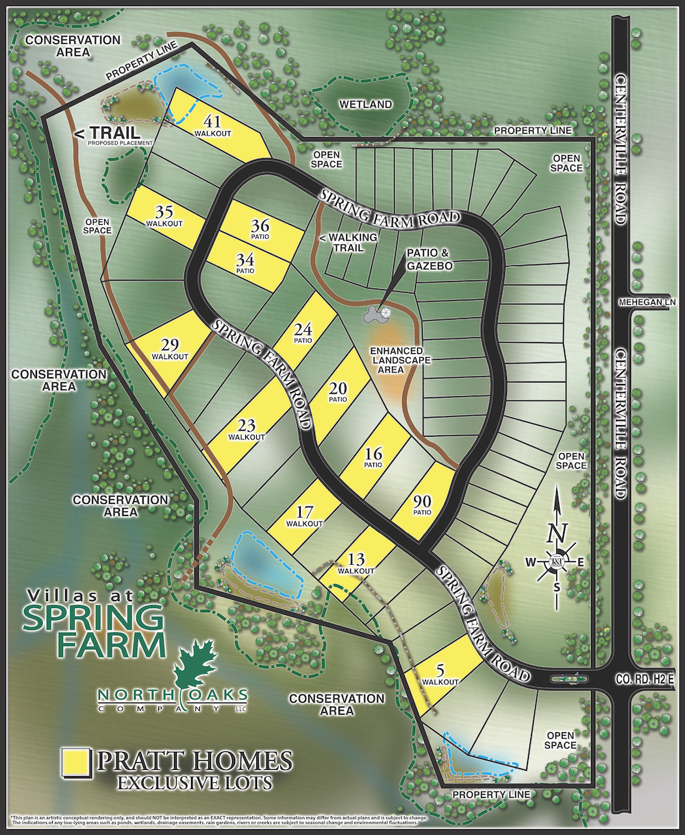 Available lots at Spring Farm North Oaks